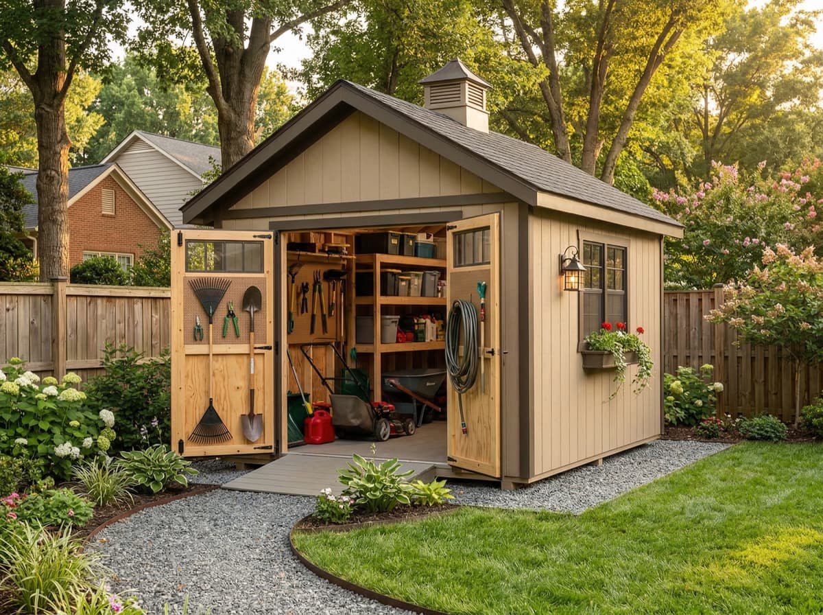 Custom gable shed built on site in Charlotte, NC